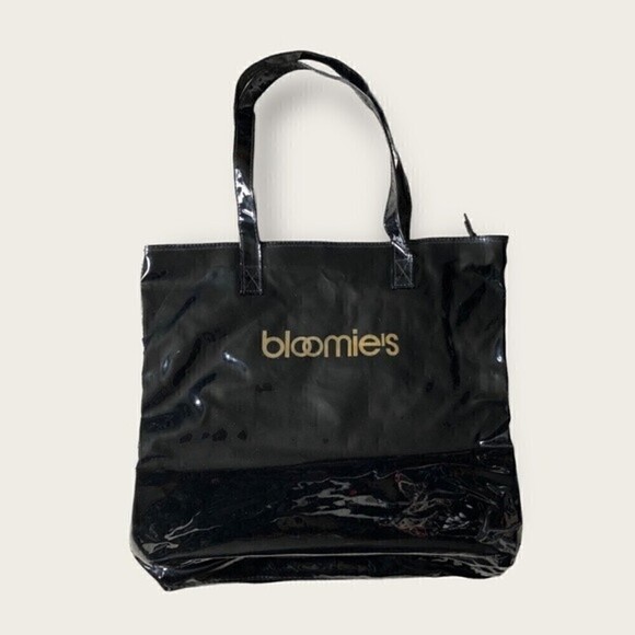 Bloomingdale's Handbags - Vintage Bloomies Patent Thick Vinyl Shopping Bag Bloomingdale’s Shopper Tote